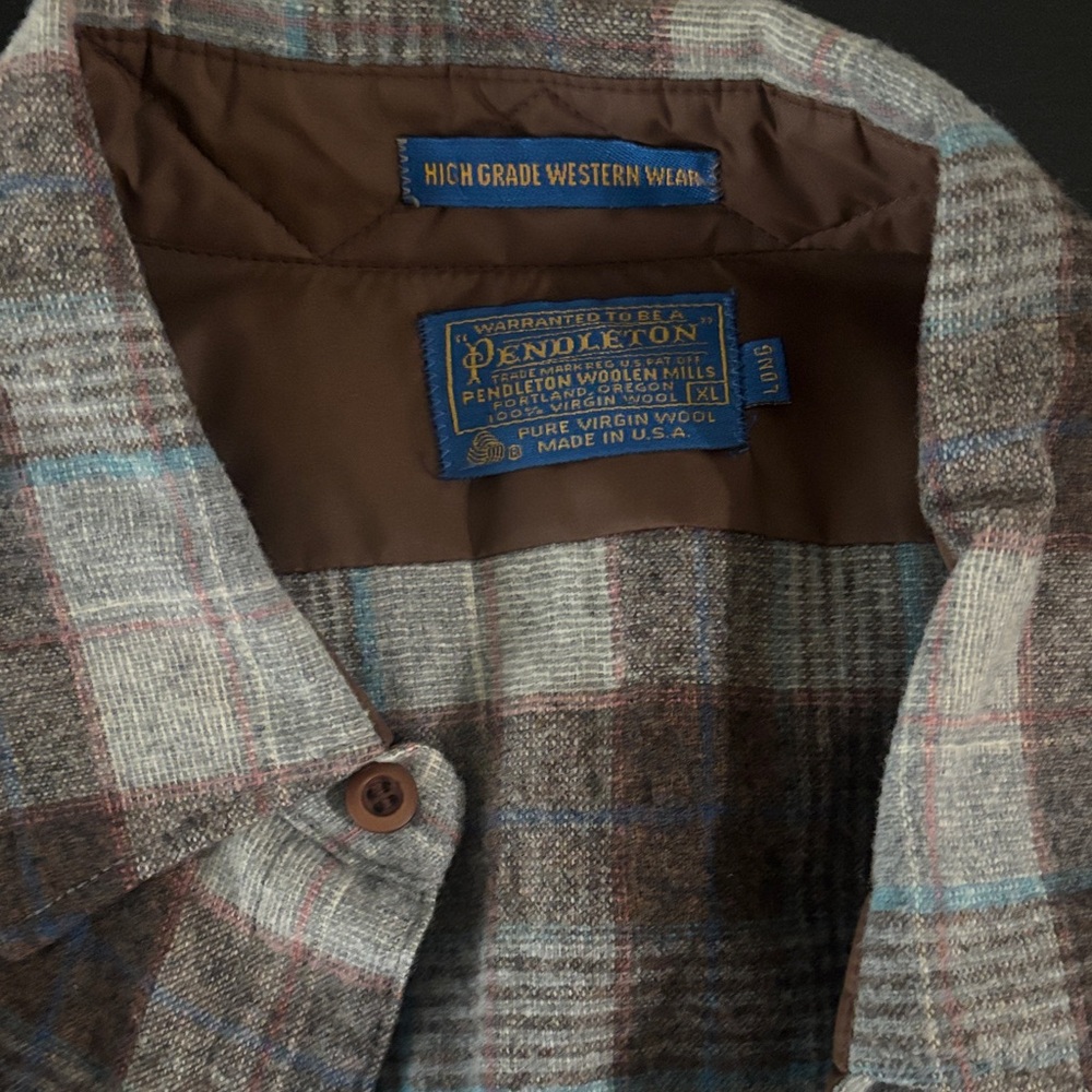 Pendleton Men's Plaid Shirt Jacket - Brown and Blue